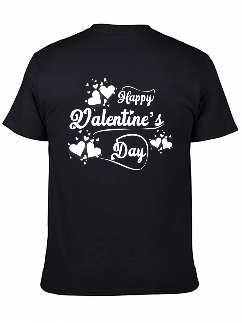 Happy Valentines Day T-Shirt - Black Heart Design
