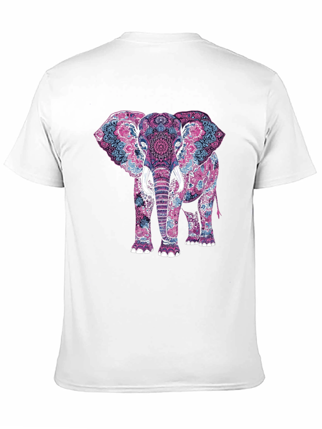 Elephant Mandala Graphic Tee - Black Cotton Shirt