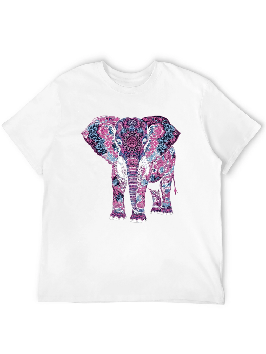 Elephant Mandala Graphic Tee - Black Cotton Shirt