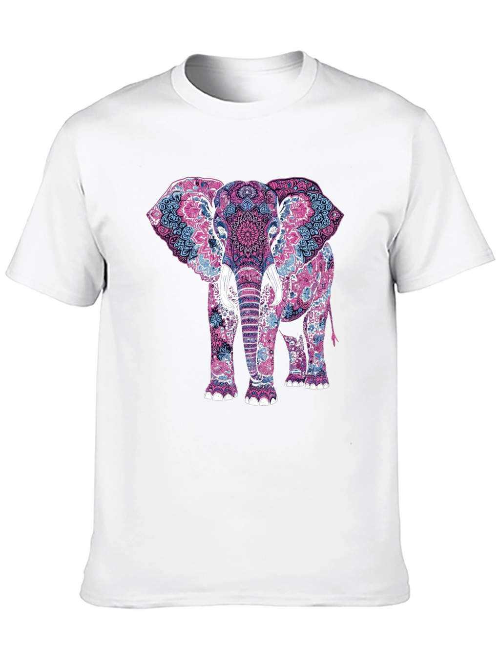 Elephant Mandala Graphic Tee - Black Cotton Shirt