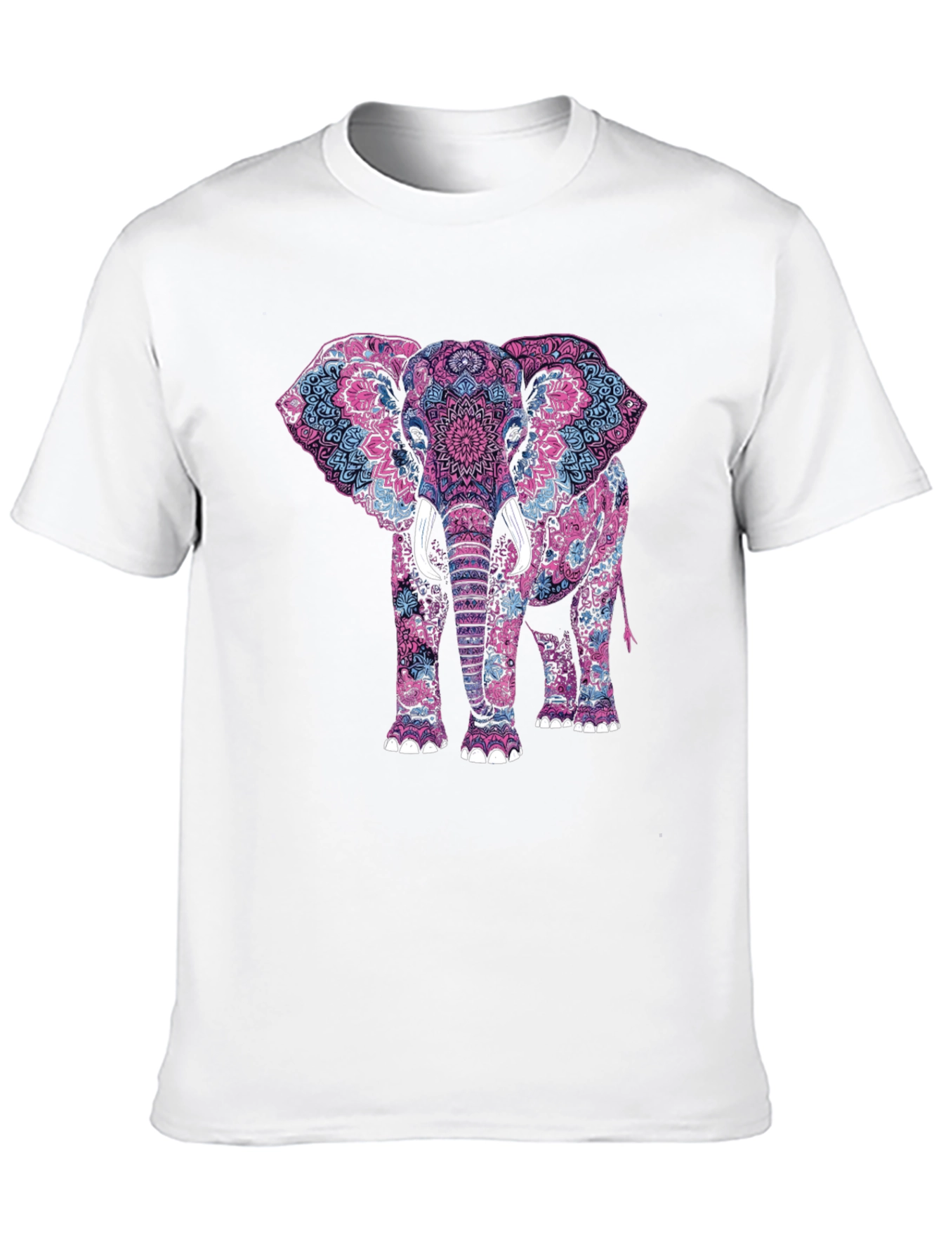 Elephant Mandala Graphic Tee - Black Cotton Shirt