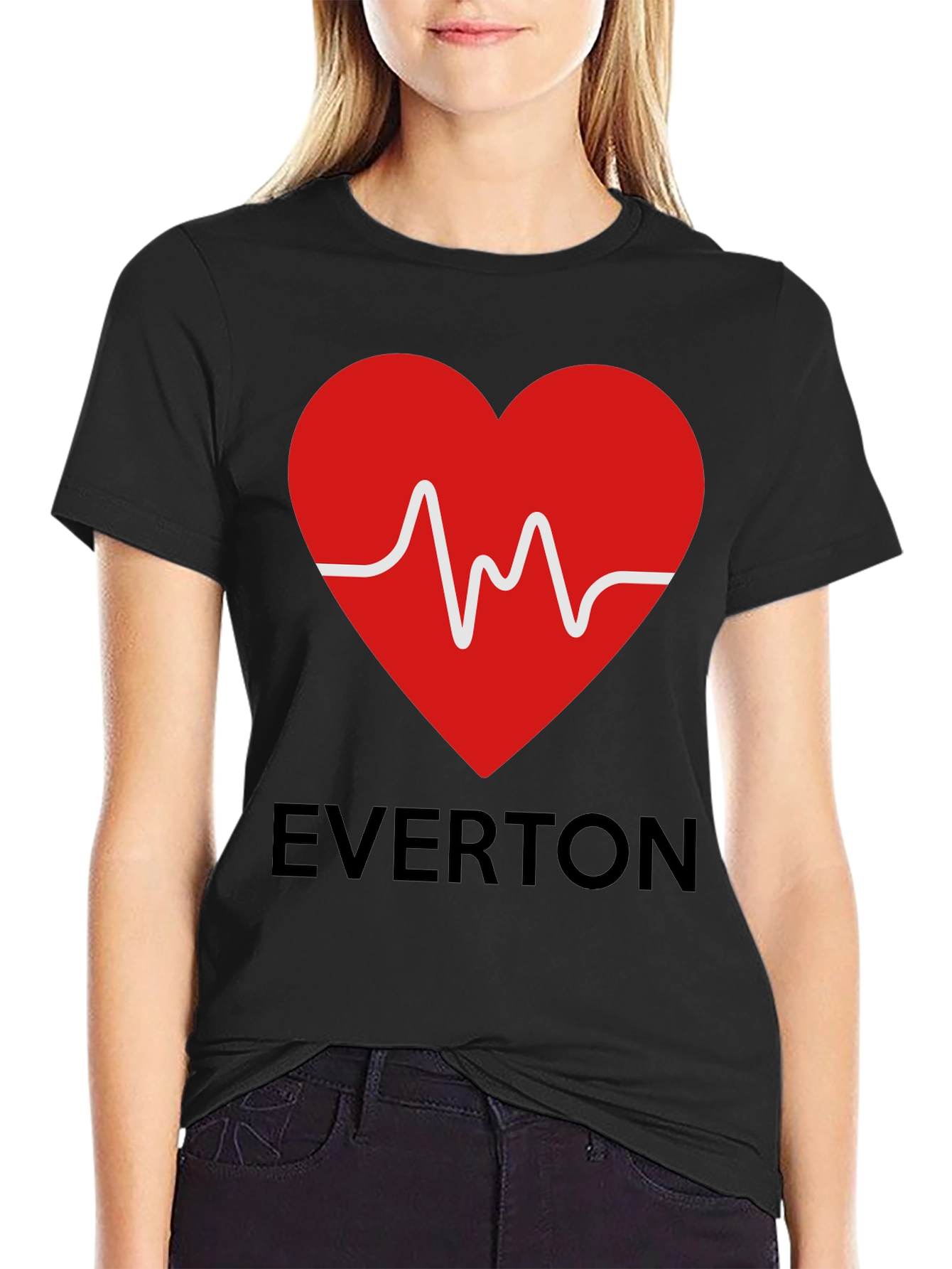 Everton Heartbeat T-Shirt - Black Cotton Tee