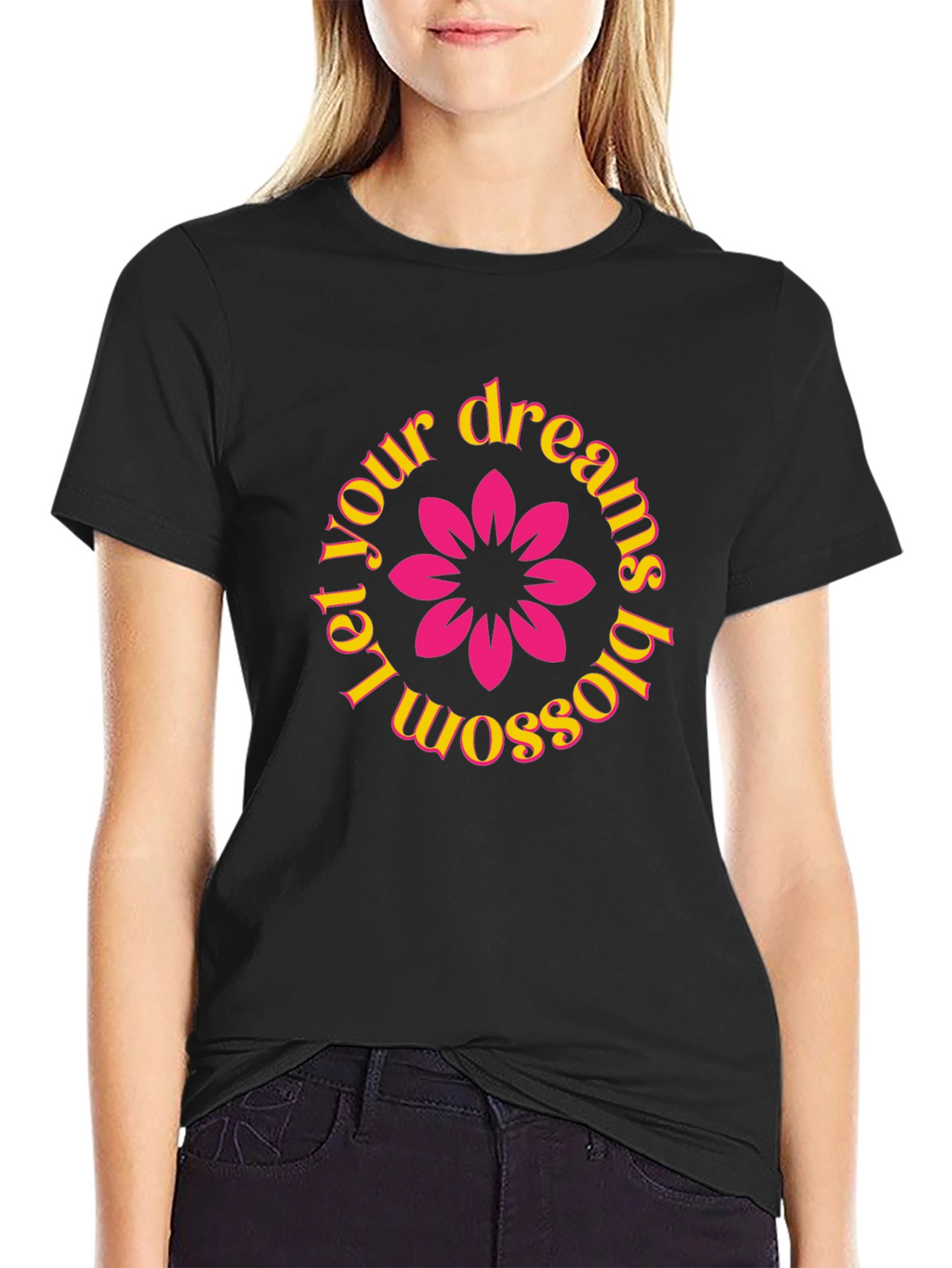 Dreams Blossom Black T-Shirt