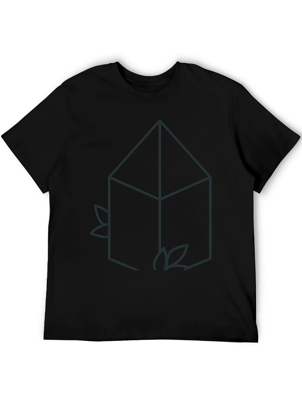 Geometric House Tee - Minimalist Black T-Shirt