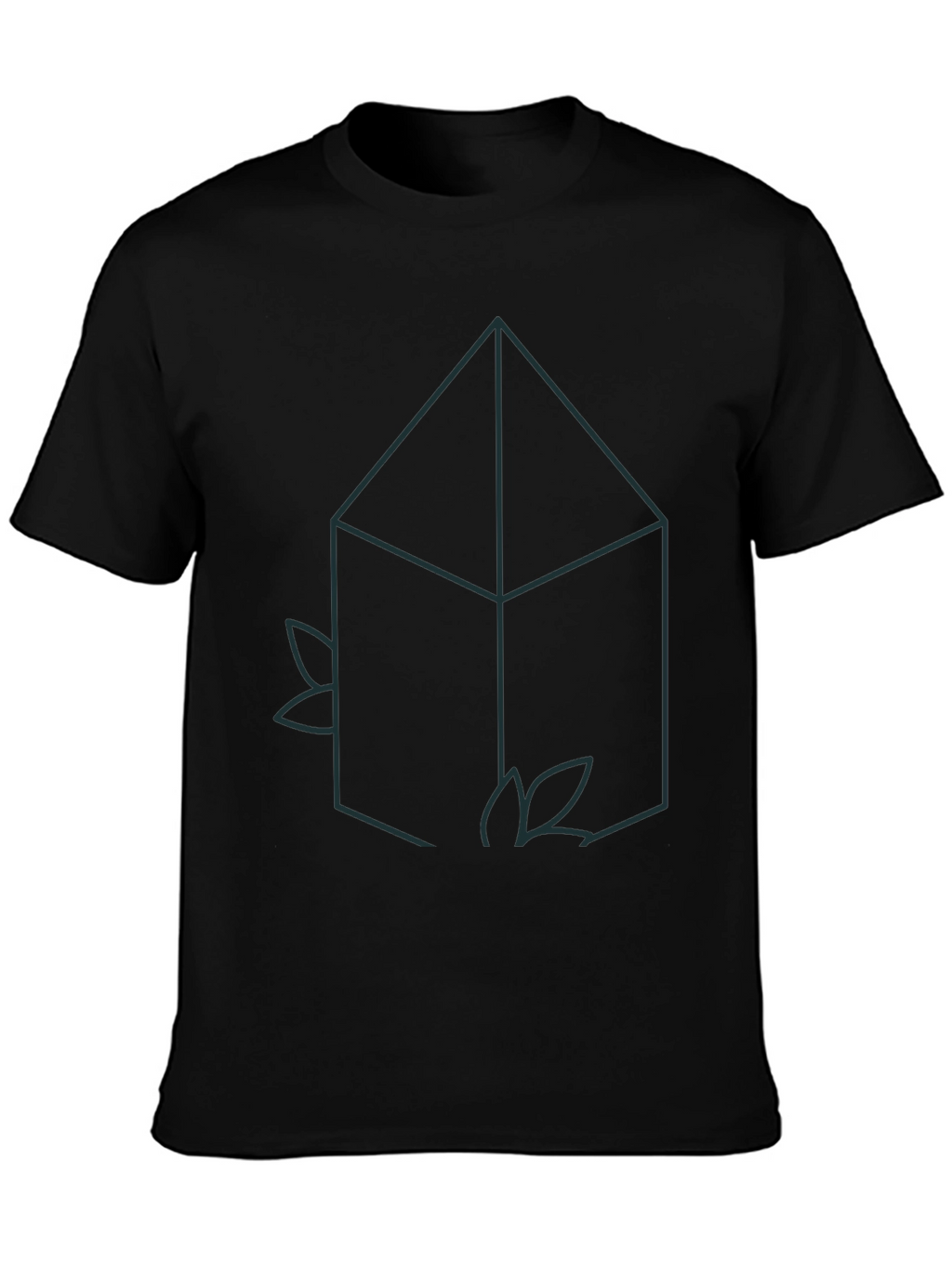Geometric House Tee - Minimalist Black T-Shirt