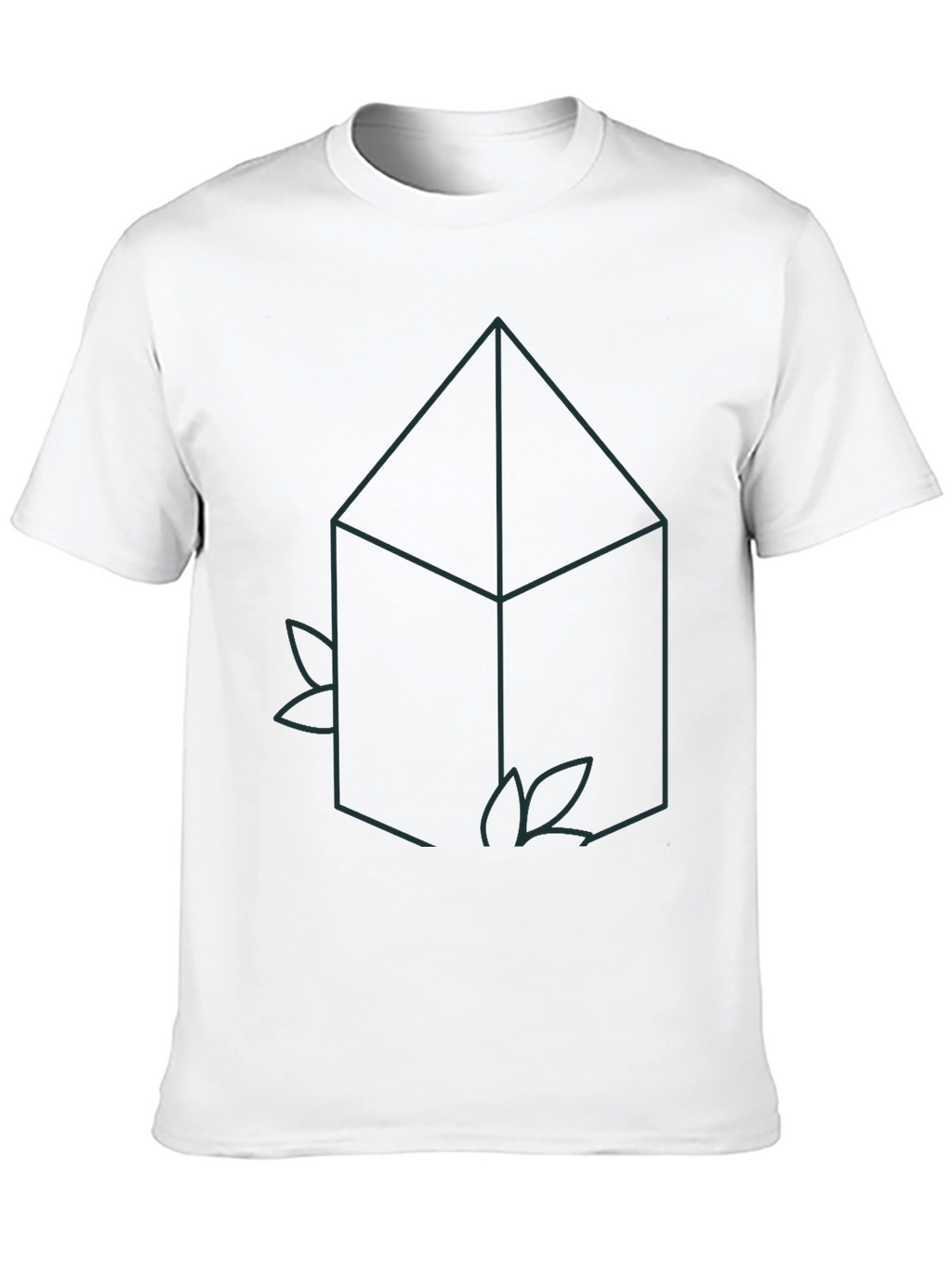 Geometric House Tee - Minimalist Black T-Shirt
