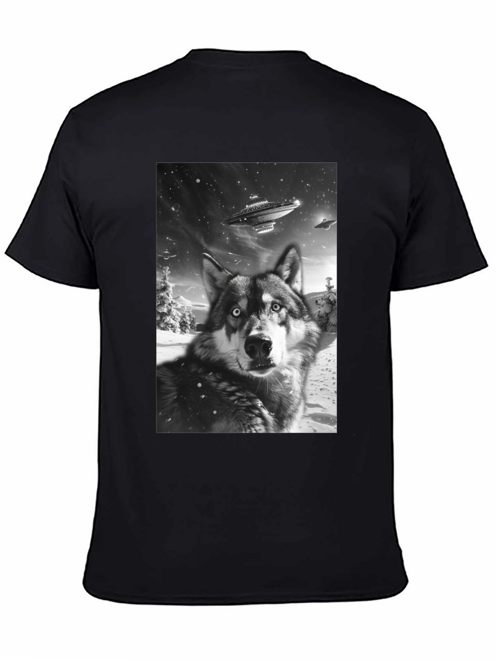 Wolf UFO Black T-Shirt