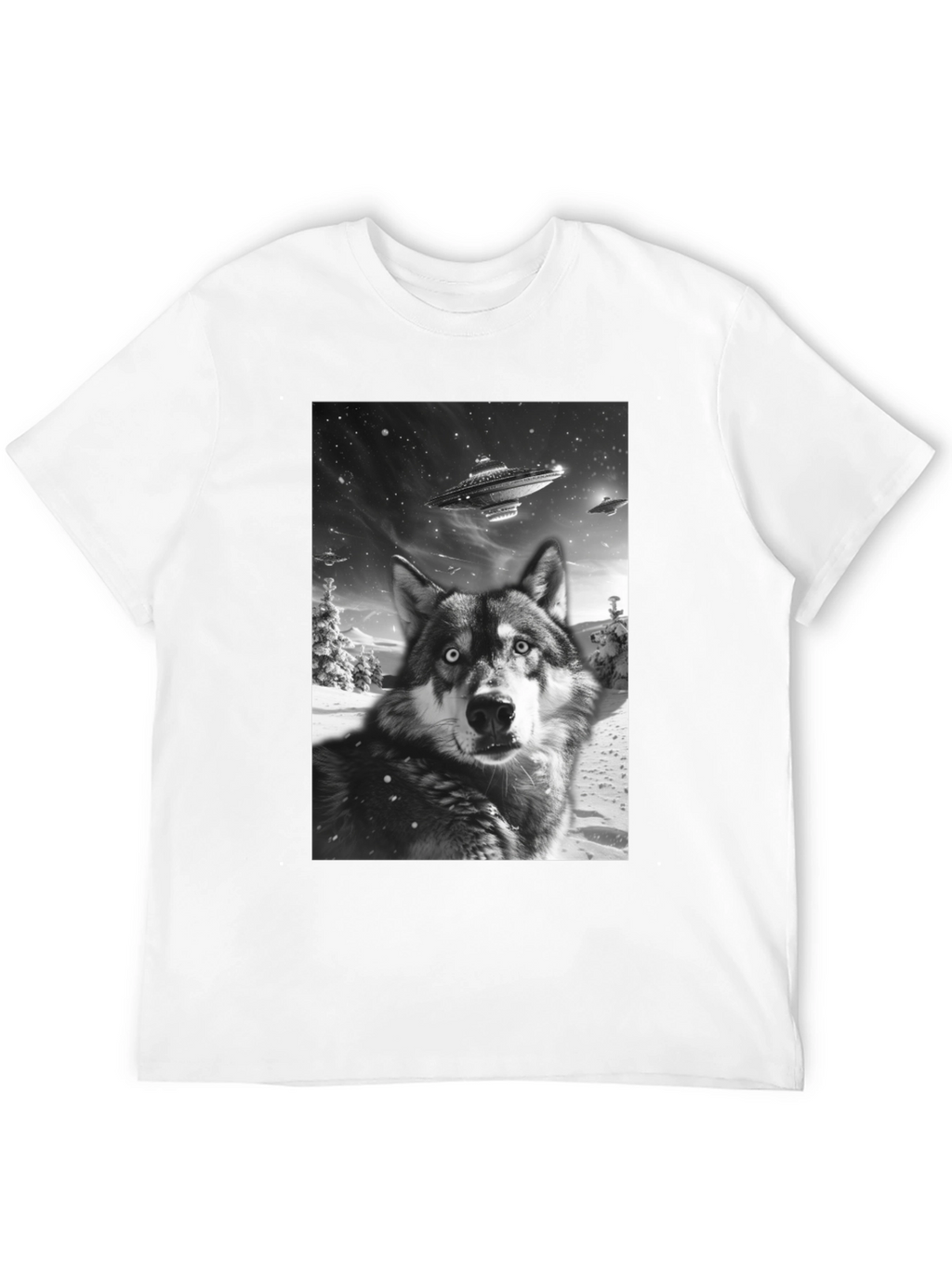 Wolf UFO Black T-Shirt