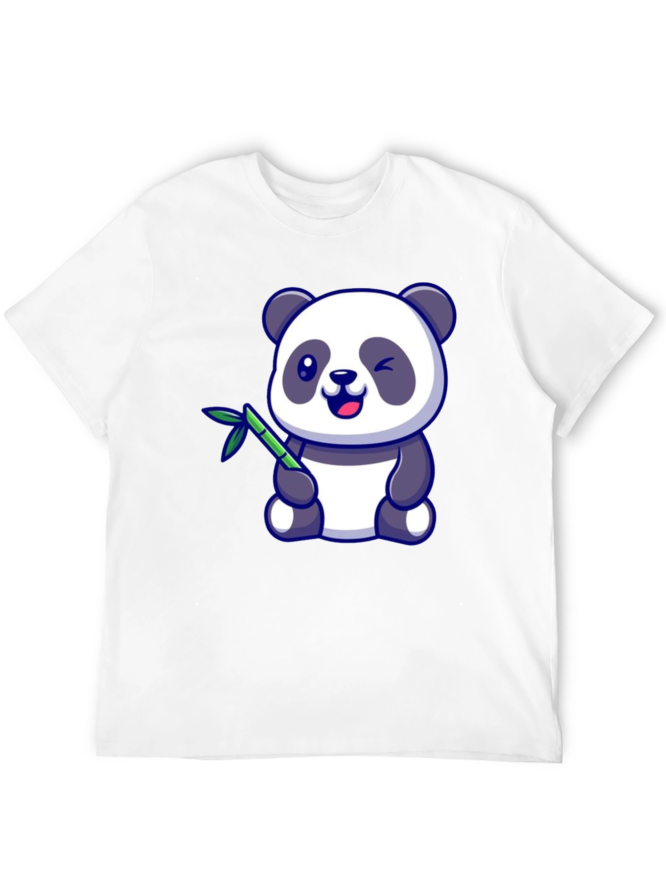 Cute Panda Bear T-Shirt - Black Cotton Tee