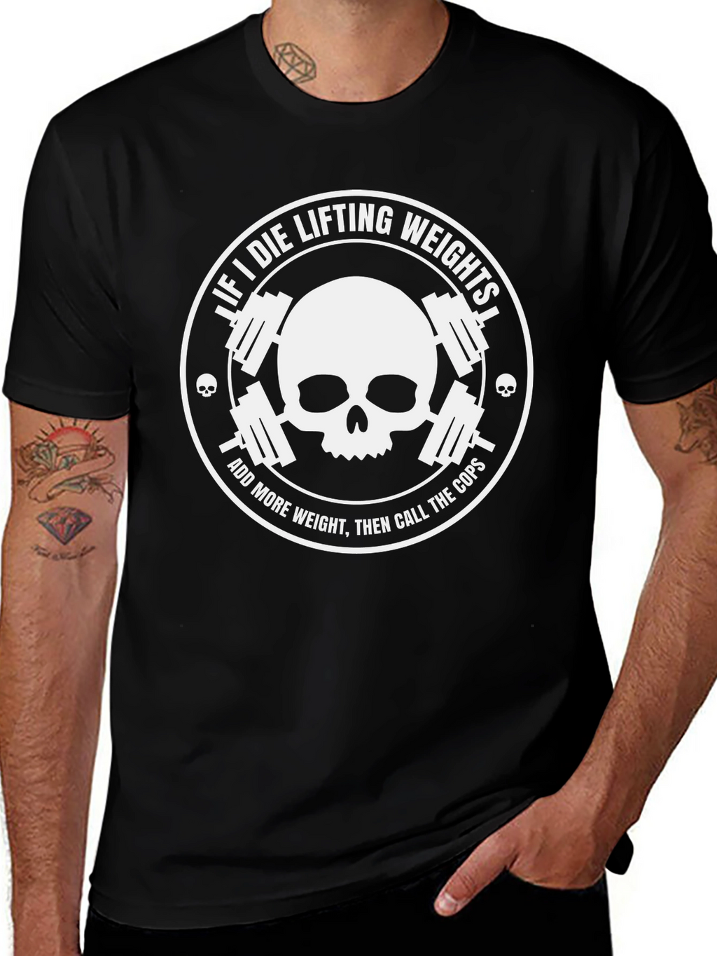 Weightlifting Skull Graphic Tee