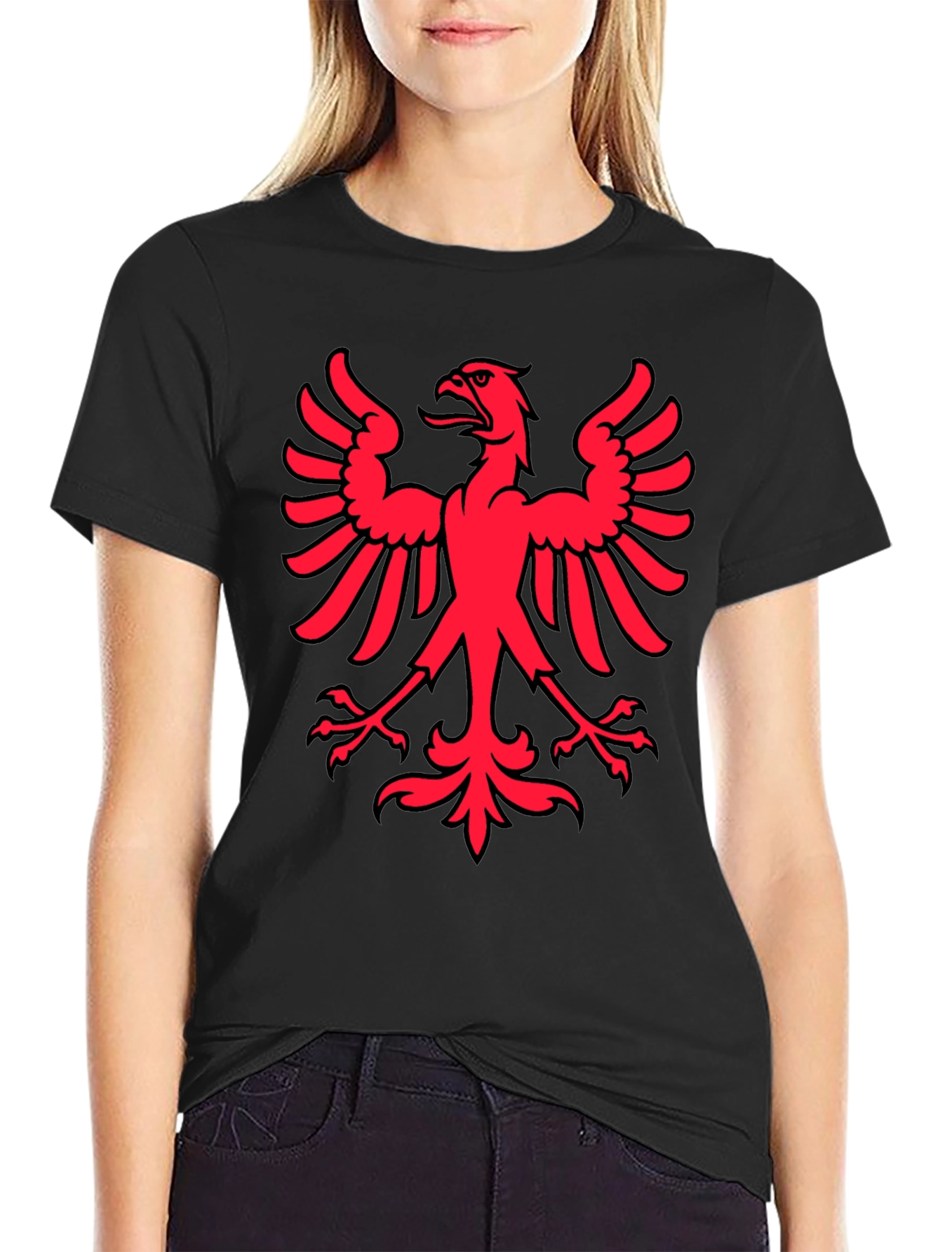 Red Eagle Graphic Black T-Shirt