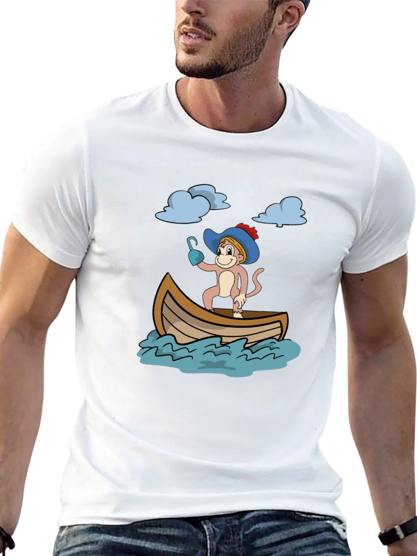 Monkey Pirate T-Shirt - Funny Cartoon Tee