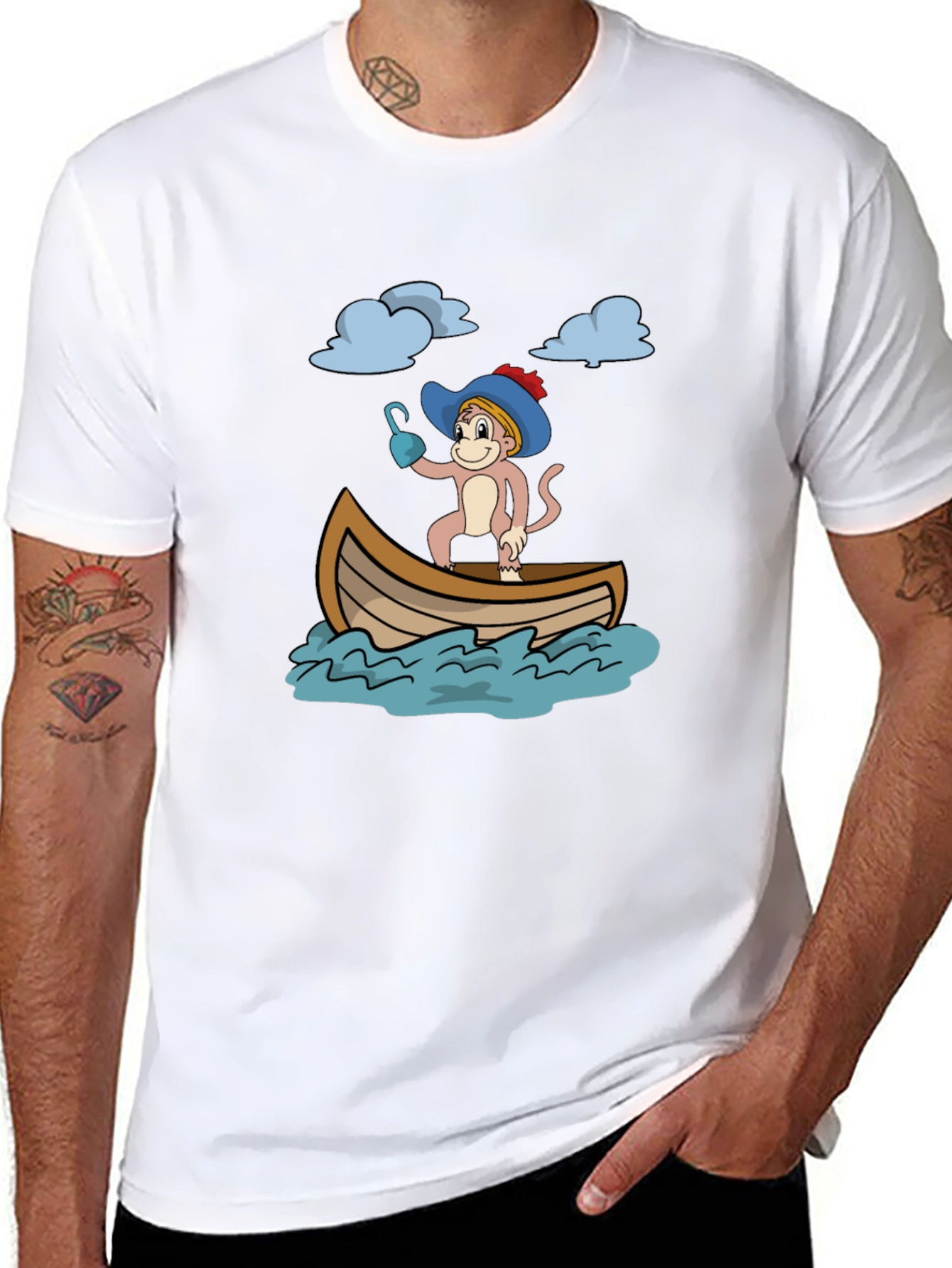 Monkey Pirate T-Shirt - Funny Cartoon Tee