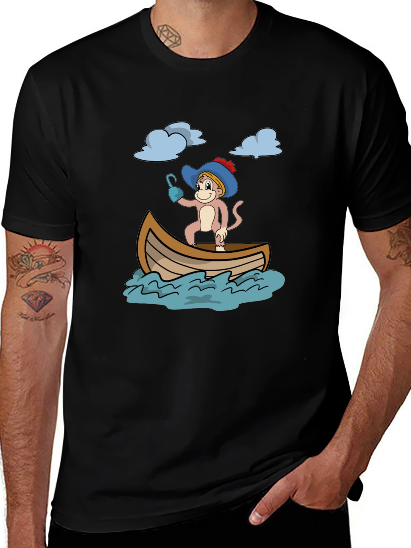 Monkey Pirate T-Shirt - Funny Cartoon Tee