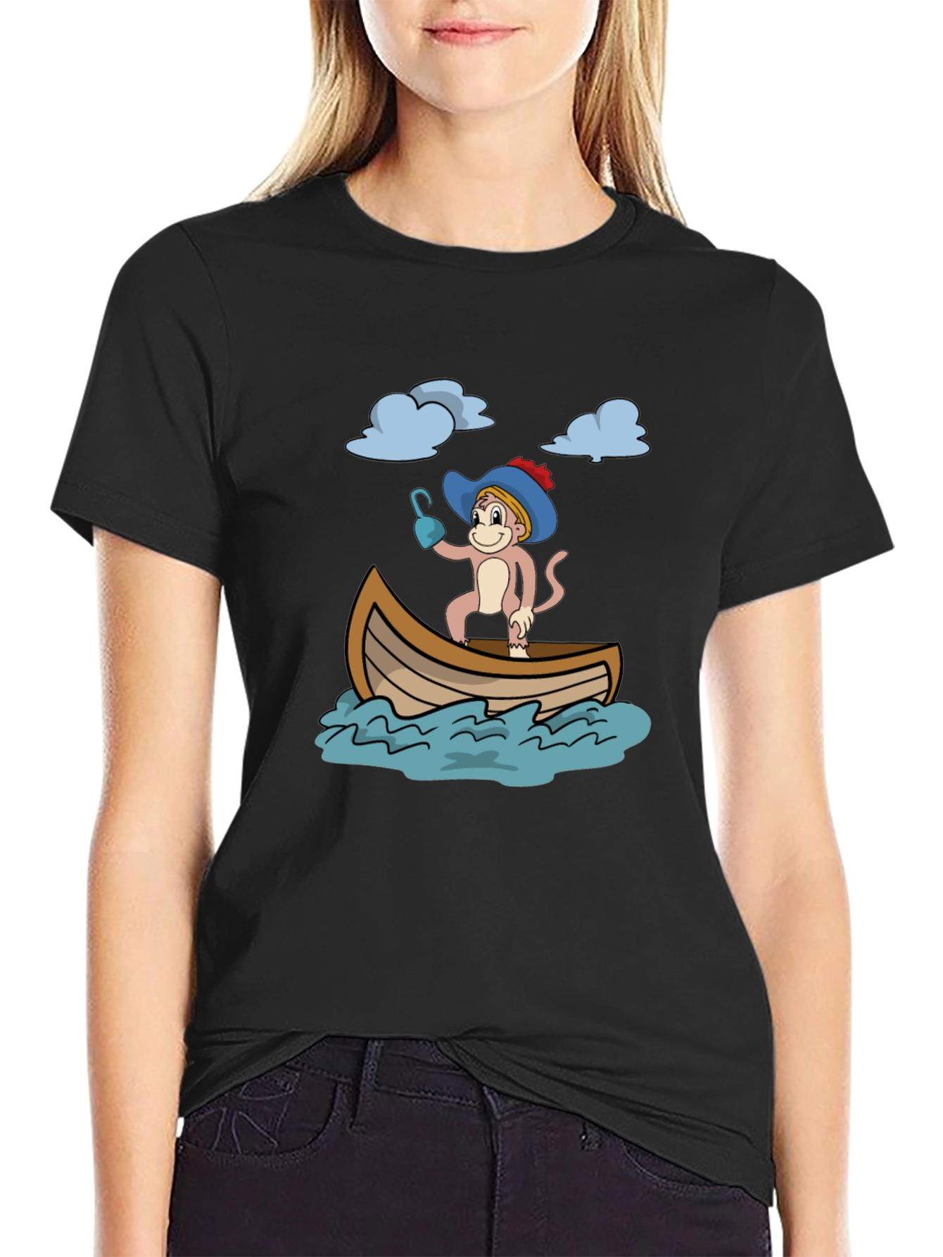 Monkey Pirate T-Shirt - Funny Cartoon Tee