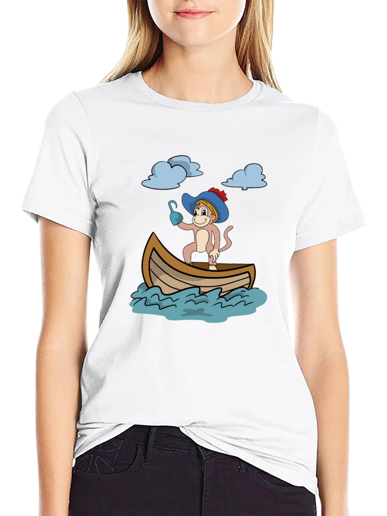 Monkey Pirate T-Shirt - Funny Cartoon Tee