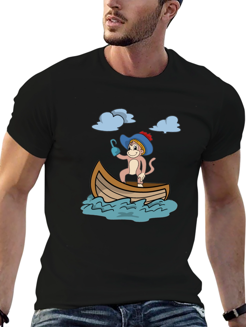 Monkey Pirate T-Shirt - Funny Cartoon Tee