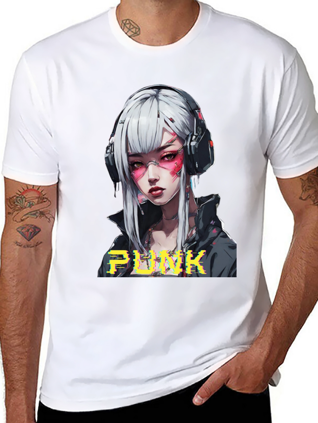 Cyberpunk Anime Girl Graphic Tee