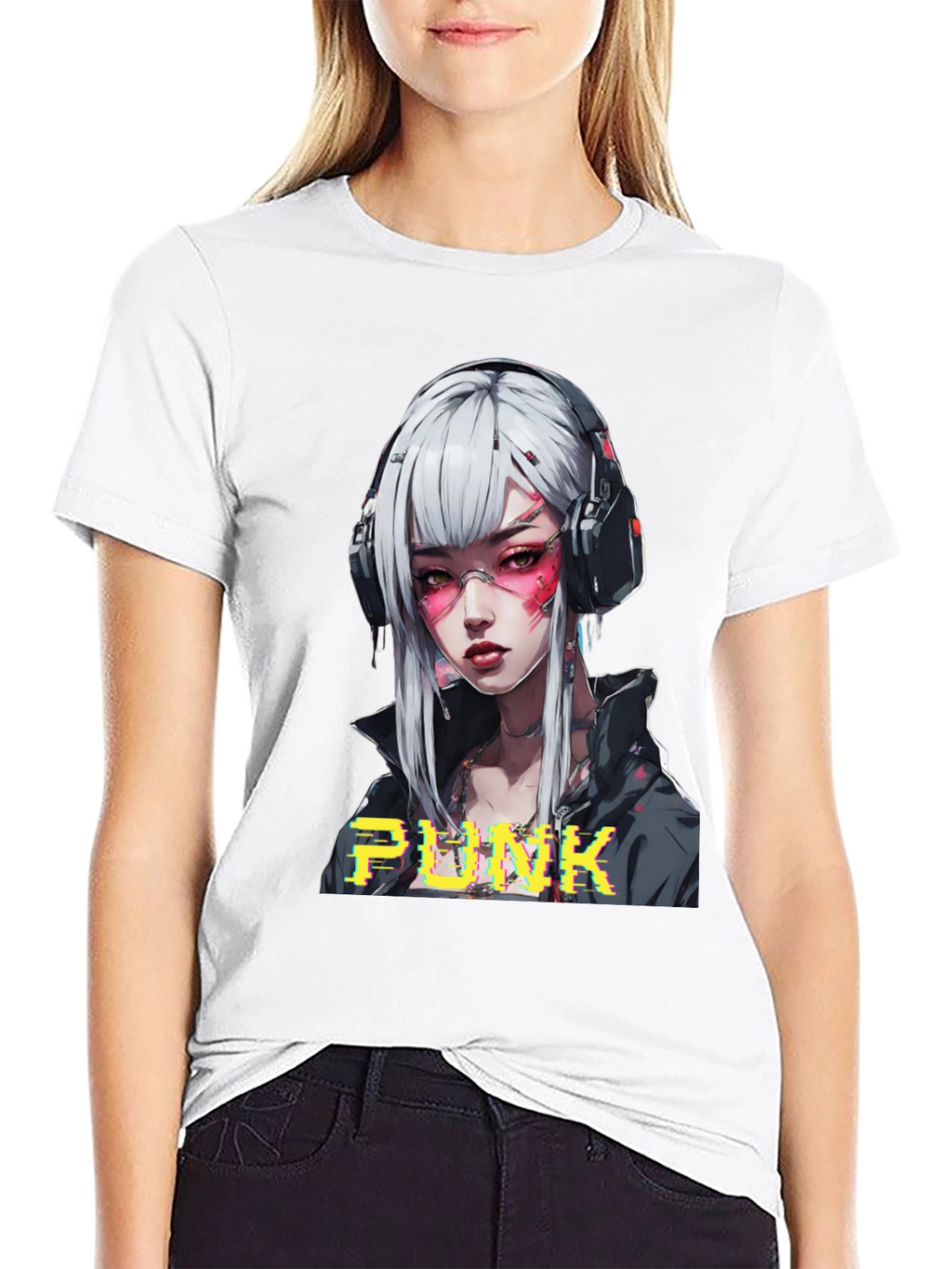 Cyberpunk Anime Girl Graphic Tee