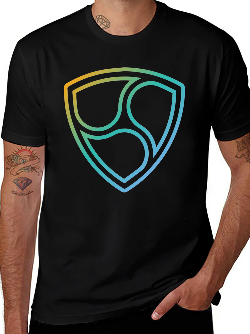 Crypto Nem Symbol Graphic Black T-Shirt