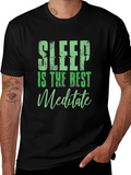 Sleep is the Best Meditate Black Graphic Tee