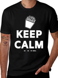Keep Calm and Eat Fries Black T-Shirt