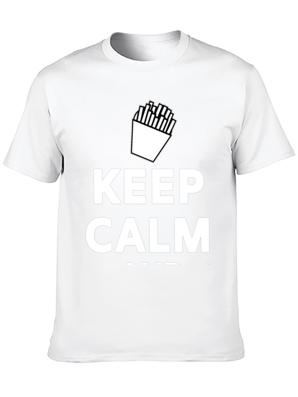 Keep Calm and Eat Fries Black T-Shirt