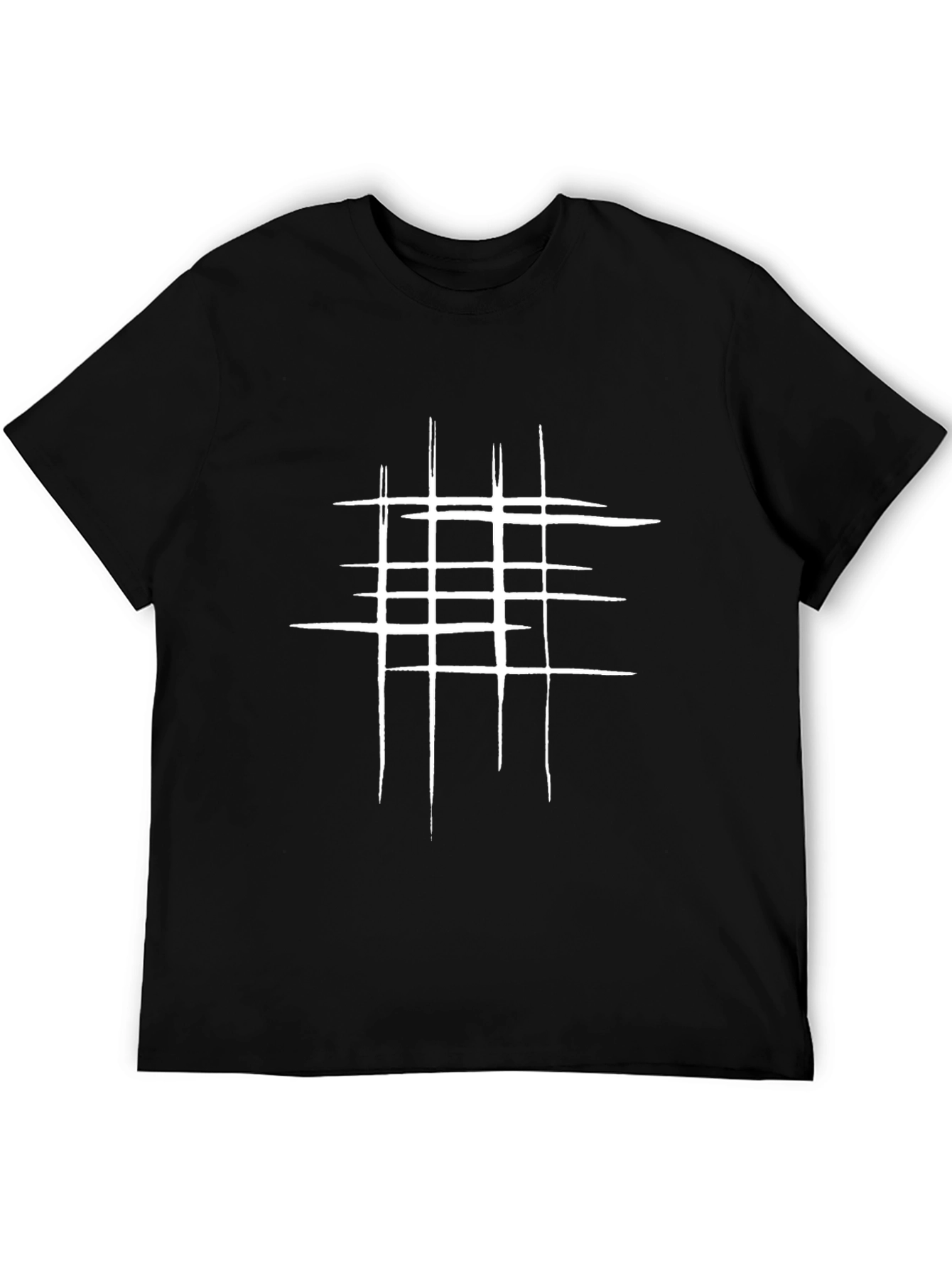Modern Grid Graphic Tee - Black