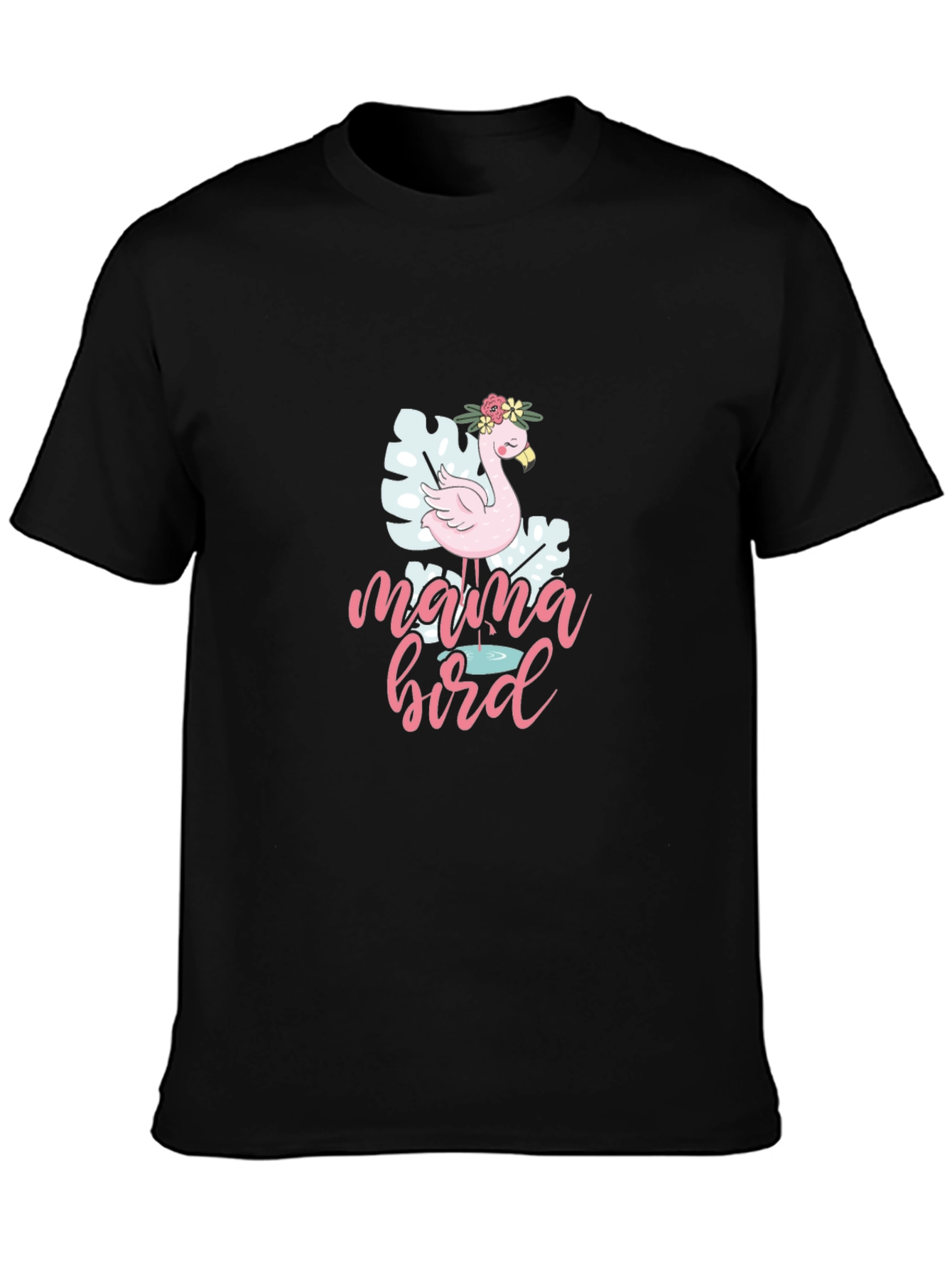Mama Bird Flamingo Graphic T-Shirt