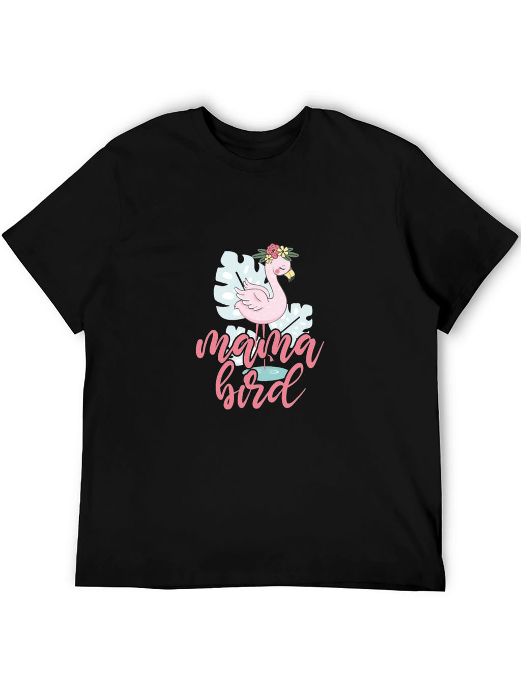 Mama Bird Flamingo Graphic T-Shirt