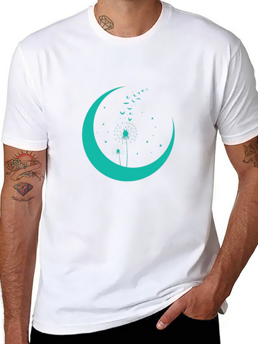 Crescent Moon Dandelion Graphic Tee