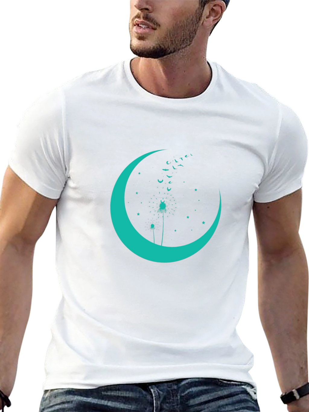 Crescent Moon Dandelion Graphic Tee