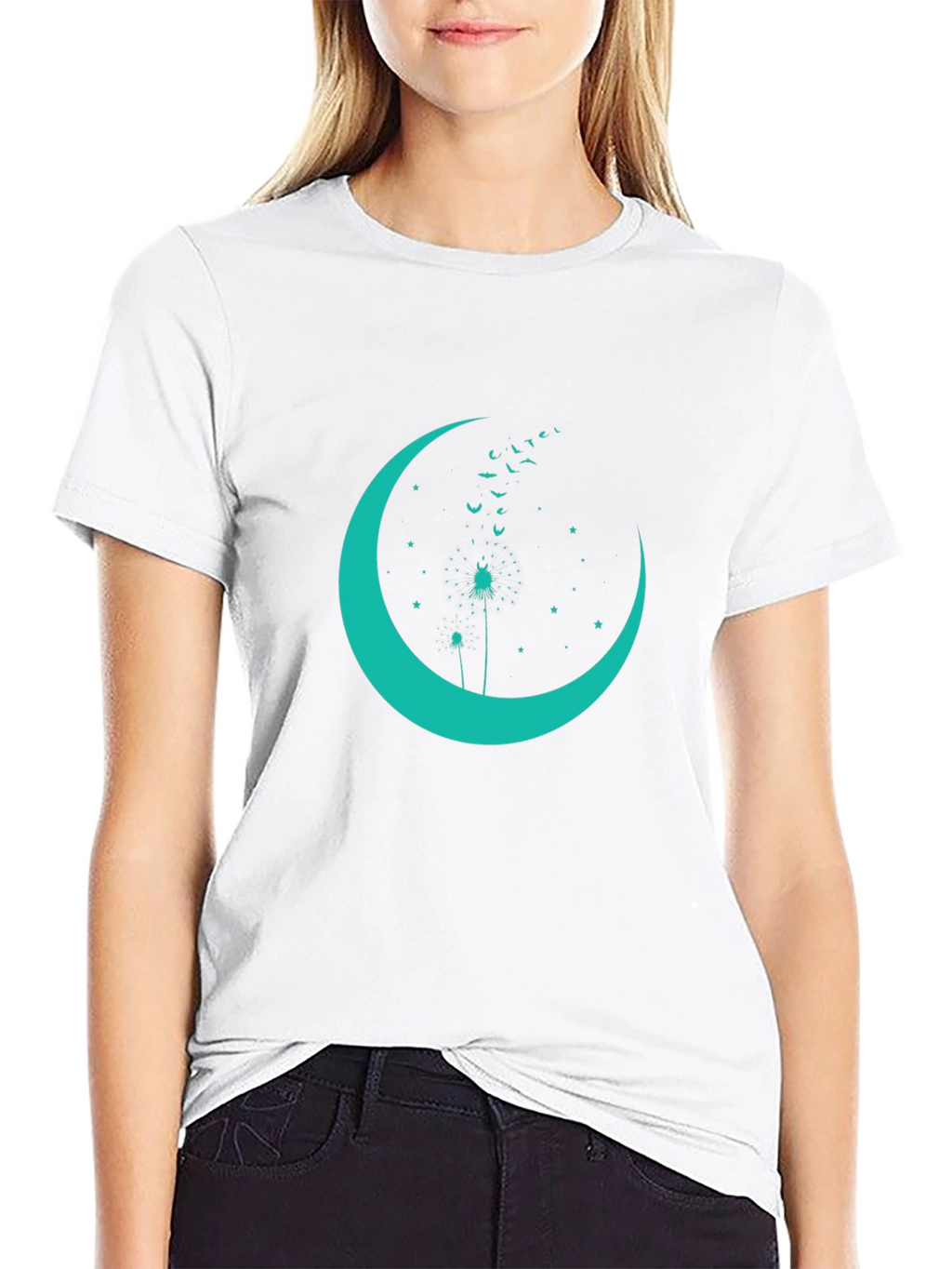 Crescent Moon Dandelion Graphic Tee