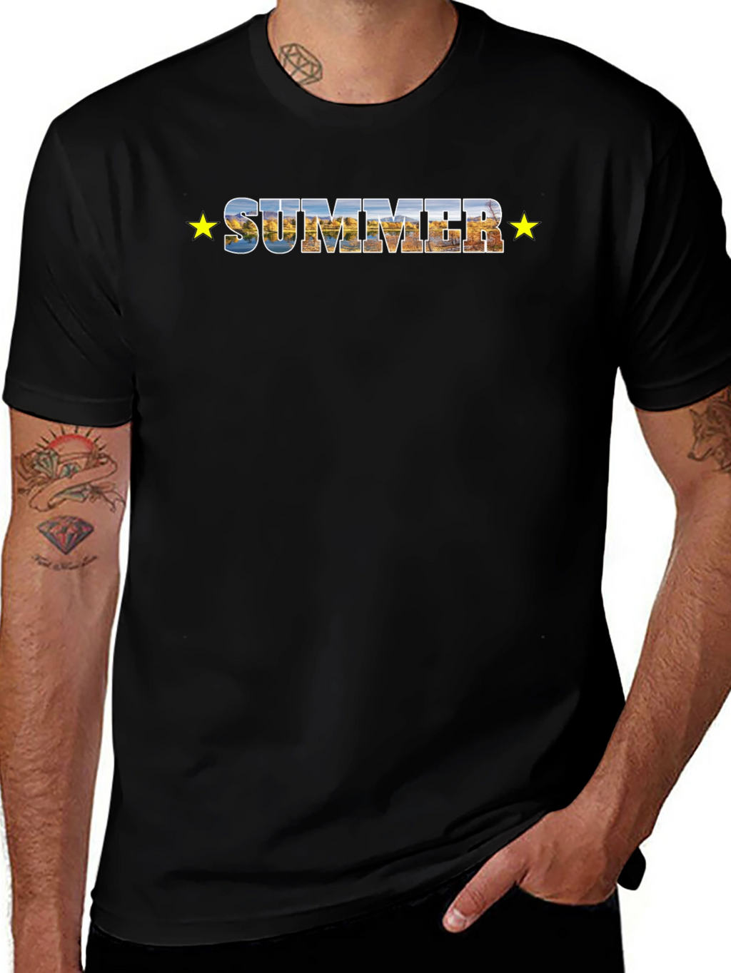 Summer Scenic Graphic Tee - Stylish Comfort