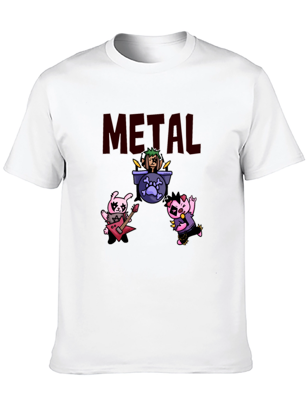 Metal Band Cartoon Graphic T-Shirt