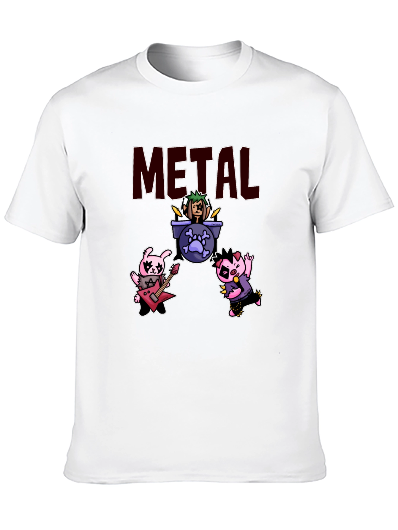 Metal Band Cartoon Graphic T-Shirt