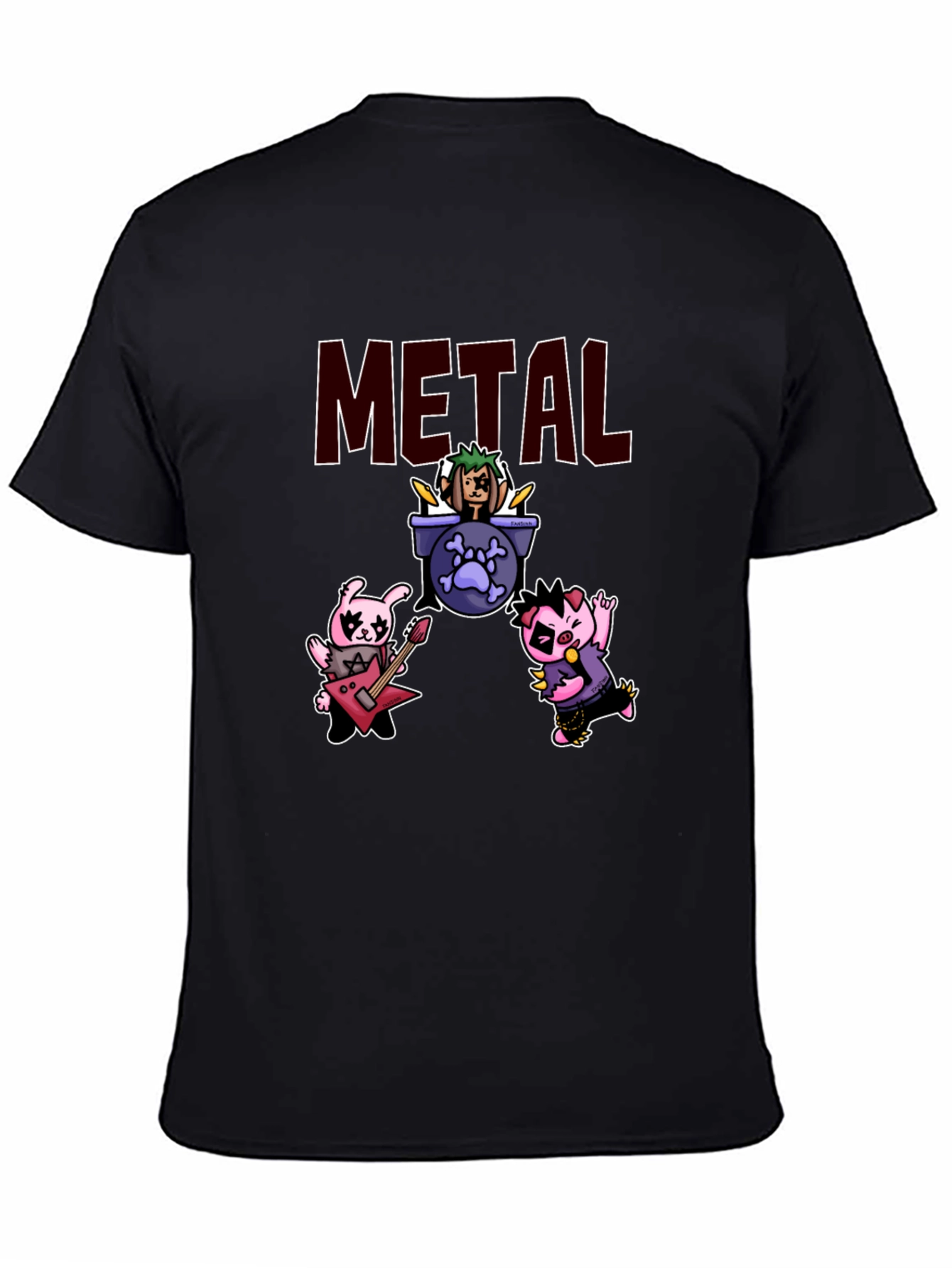 Metal Band Cartoon Graphic T-Shirt