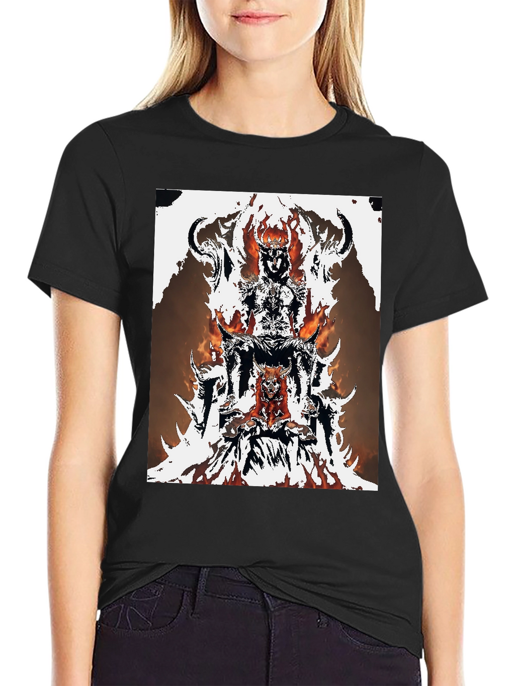 Fiery Throne Graphic Tee - Black Cotton Blend