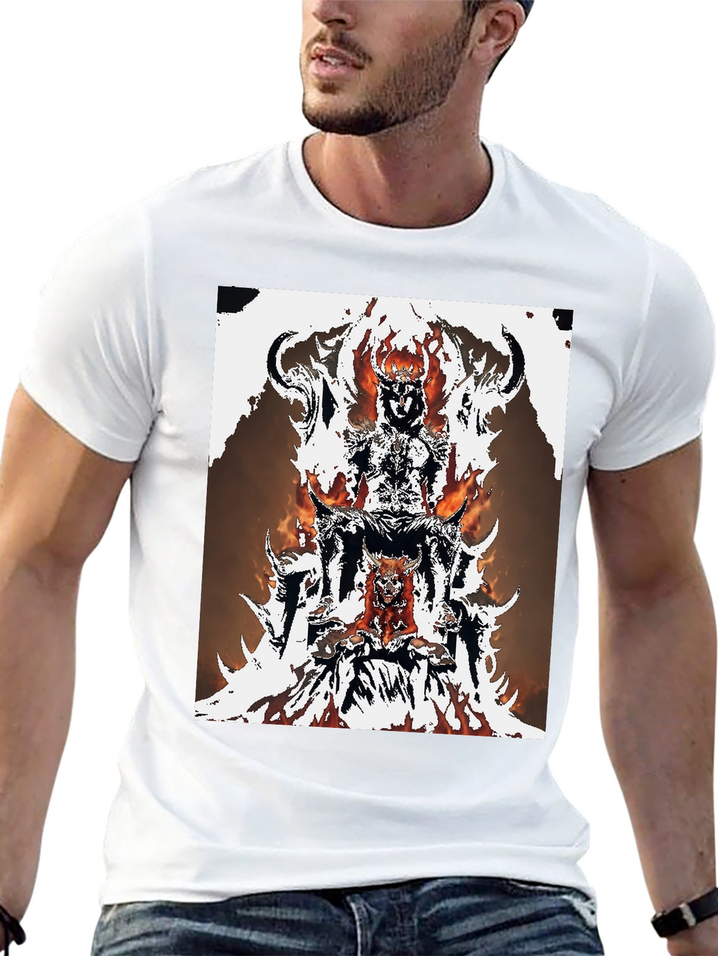 Fiery Throne Graphic Tee - Black Cotton Blend