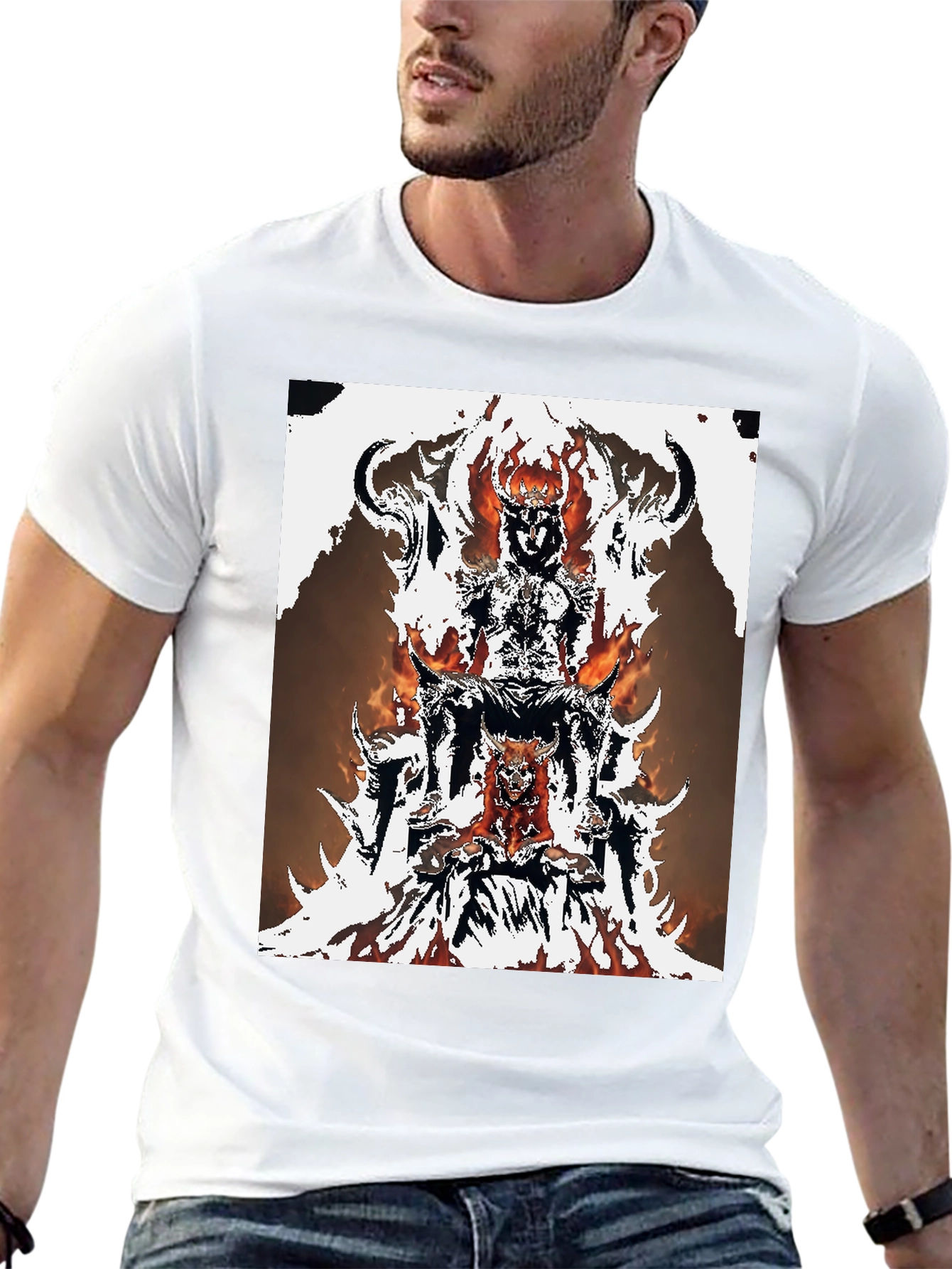 Fiery Throne Graphic Tee - Black Cotton Blend