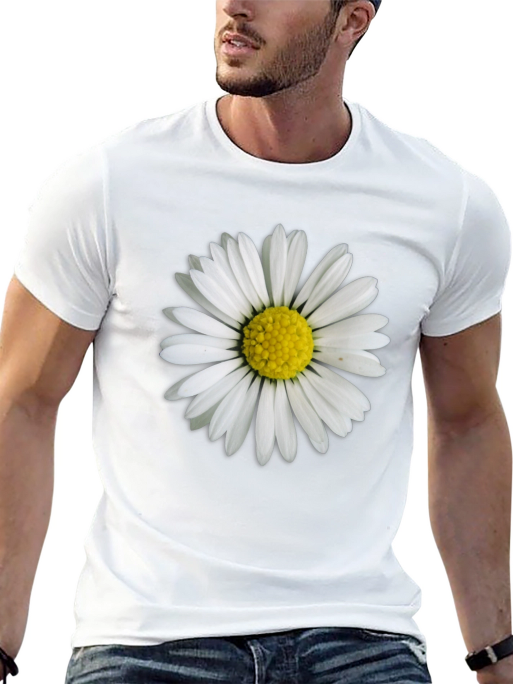 Daisy Graphic Tee - Black Cotton Comfort