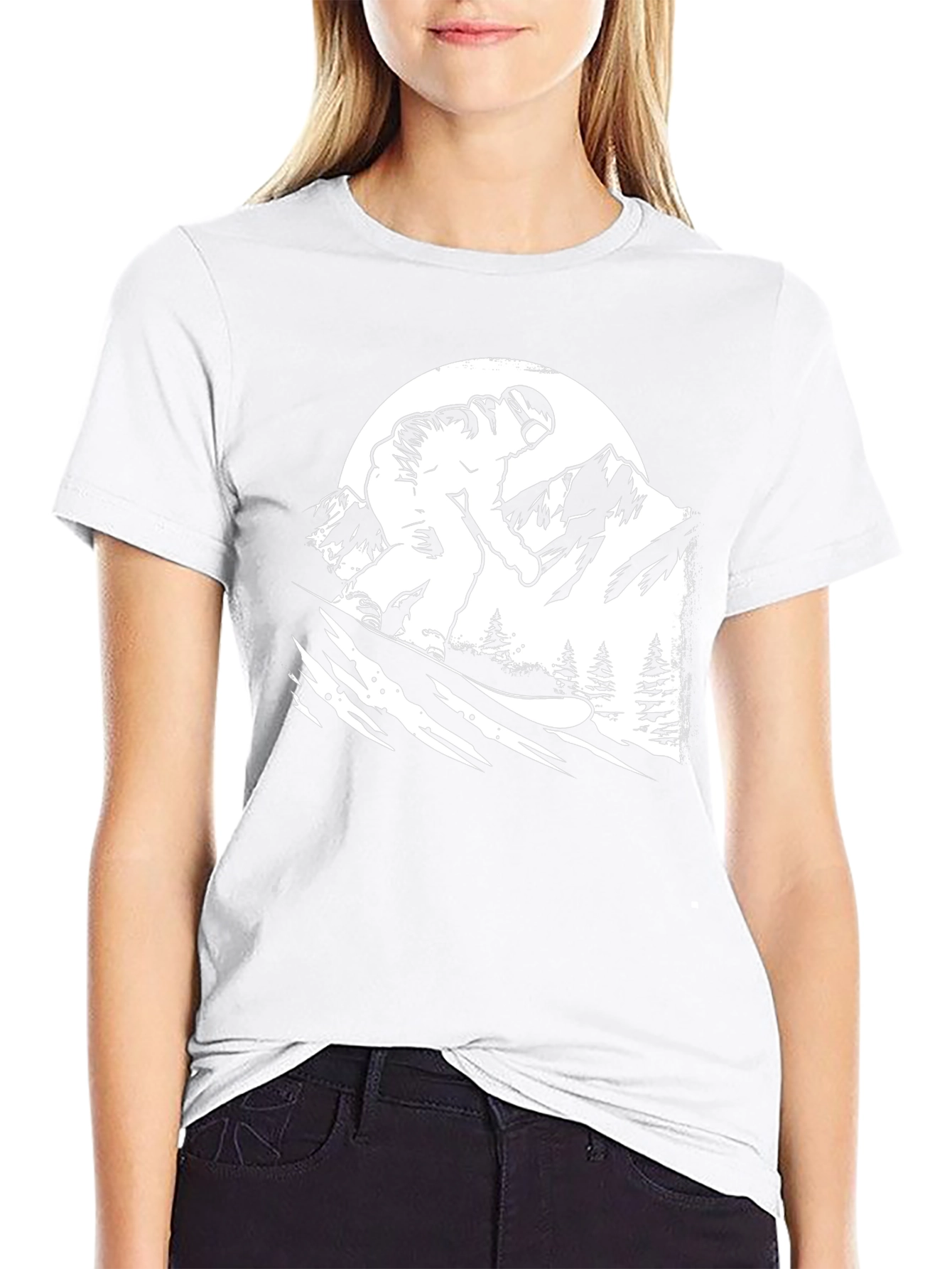 Snowboarder Graphic Tee - Black Cotton T-Shirt