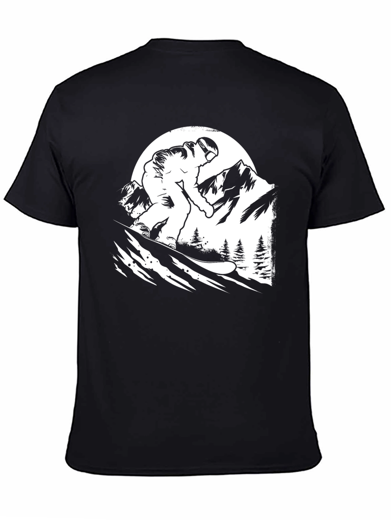 Snowboarder Graphic Tee - Black Cotton T-Shirt