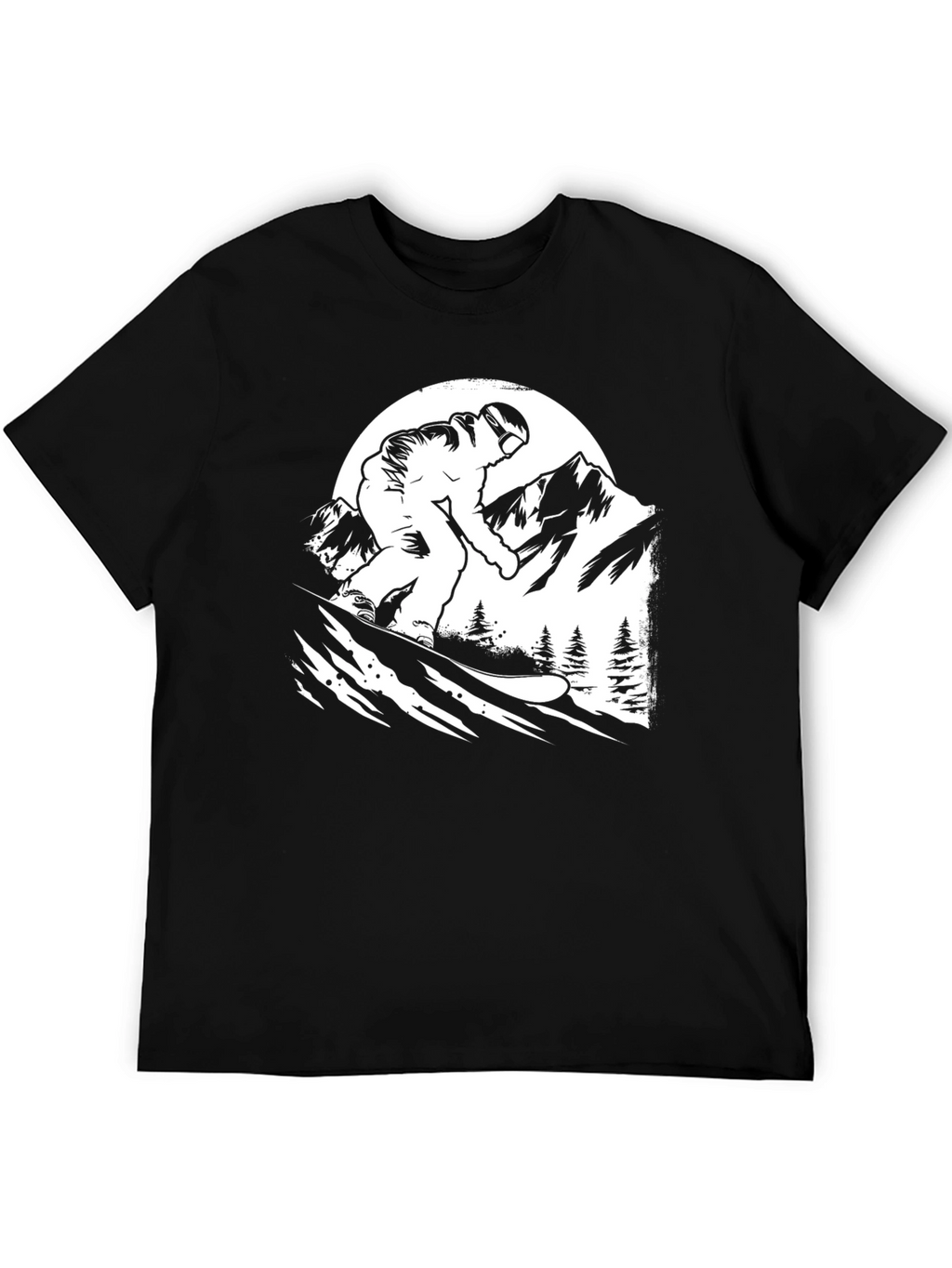 Snowboarder Graphic Tee - Black Cotton T-Shirt
