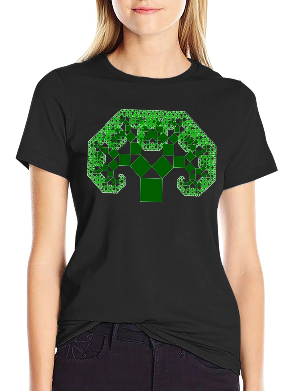 Fractal Tree Black T-Shirt