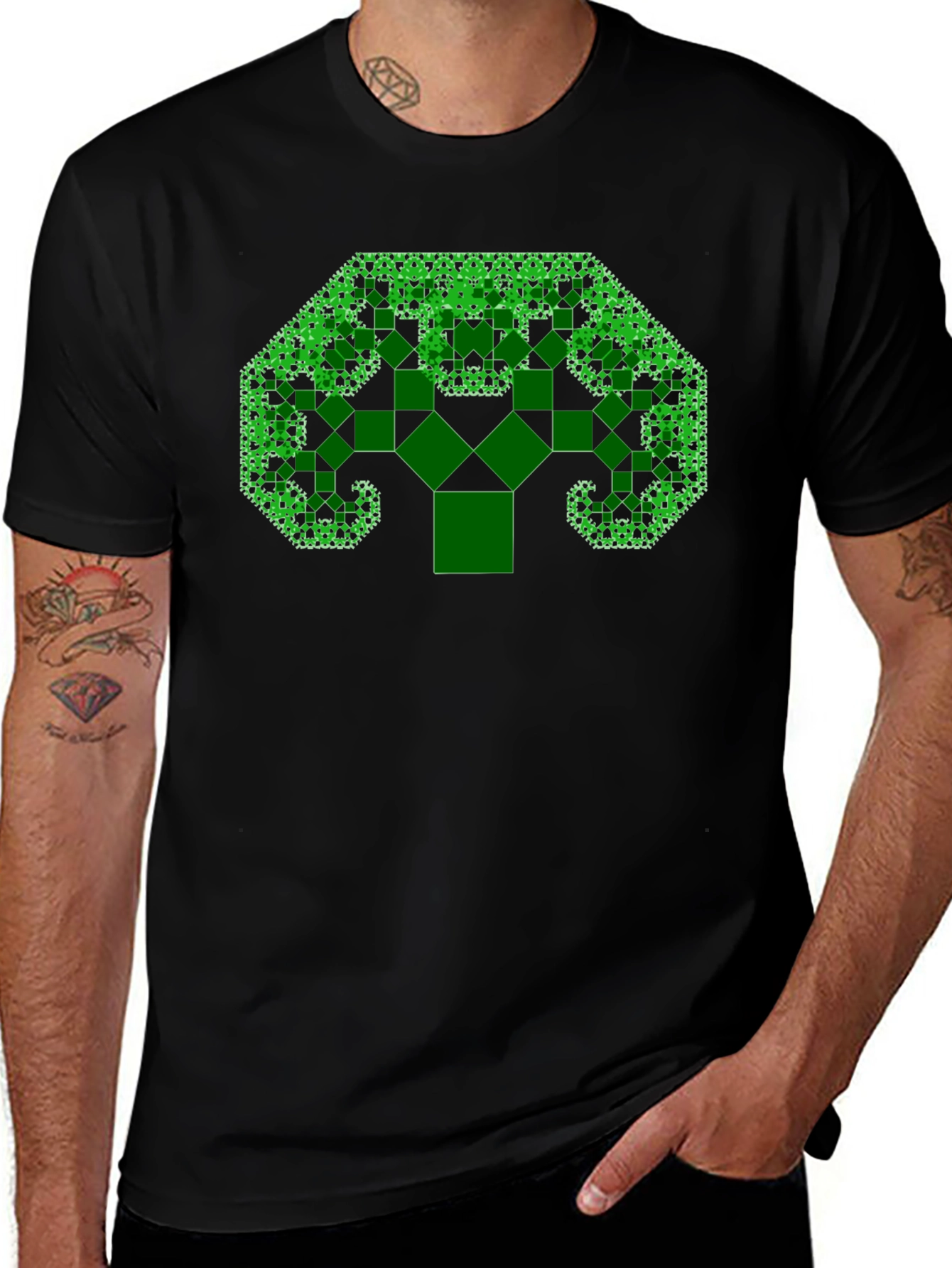Fractal Tree Black T-Shirt