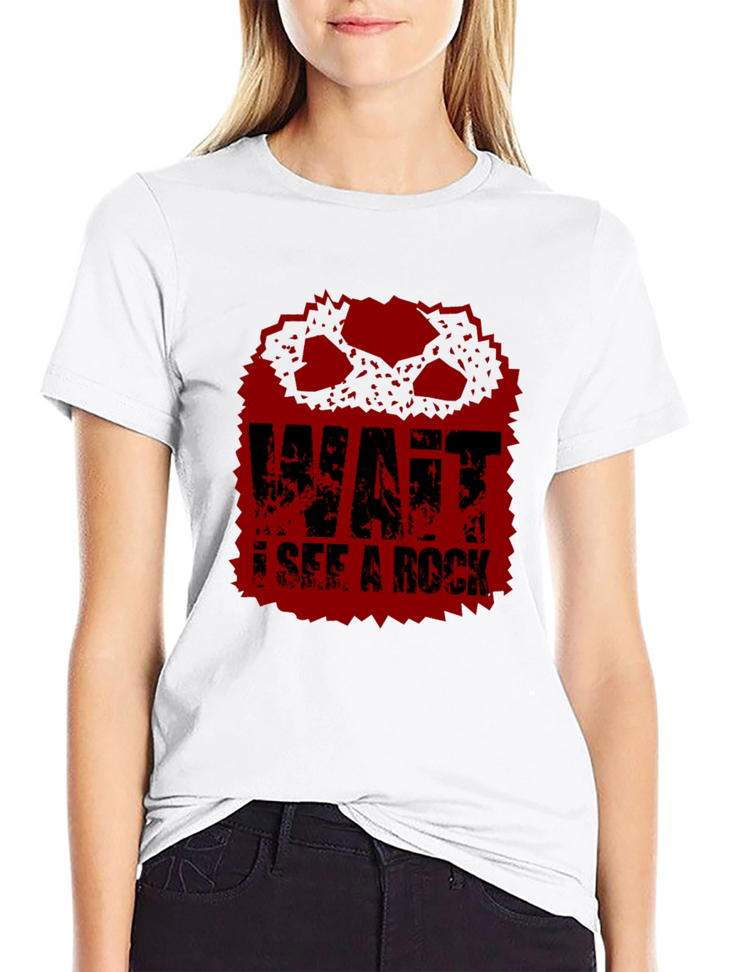 Wait I See A Rock Funny Graphic T-Shirt