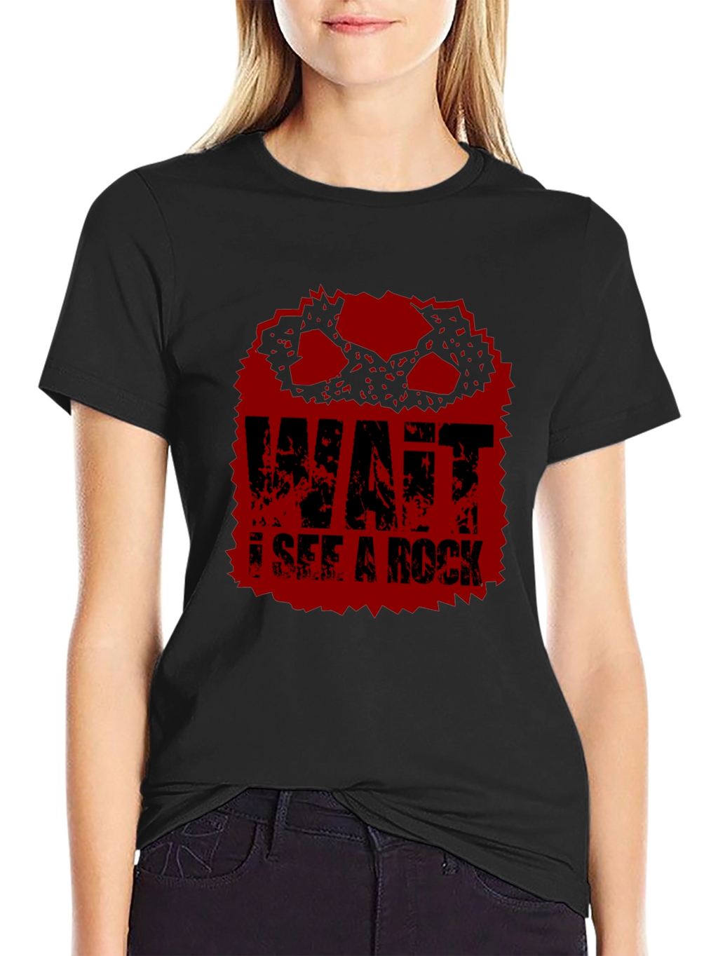 Wait I See A Rock Funny Graphic T-Shirt