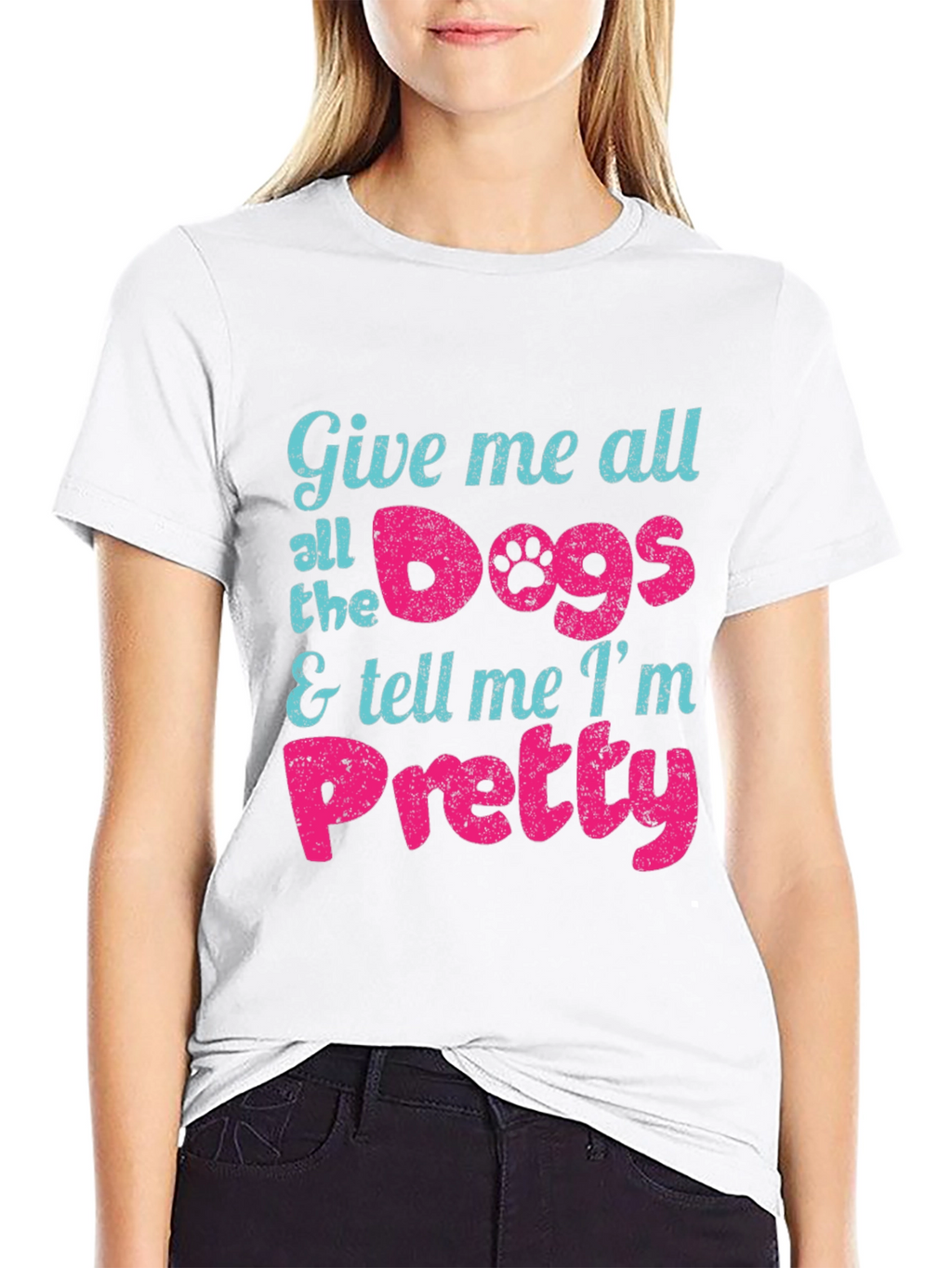 Give Me All the Dogs Mens Black T-Shirt