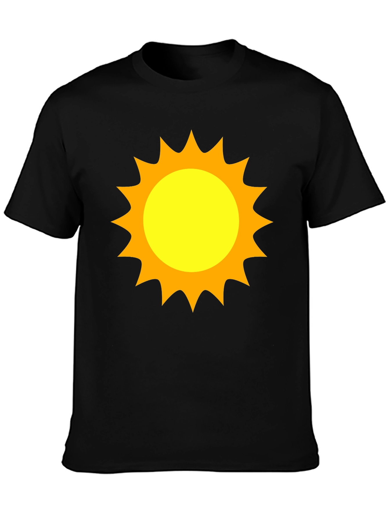 Sunny Graphic Tee - Black Cotton T-Shirt with Sun Design